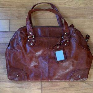 Zara Rich Brown Leather Satchel